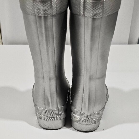 Hatley Silver Metallic Rain Boots Baby Toddler Girl Size 6 - Picture 3 of 9